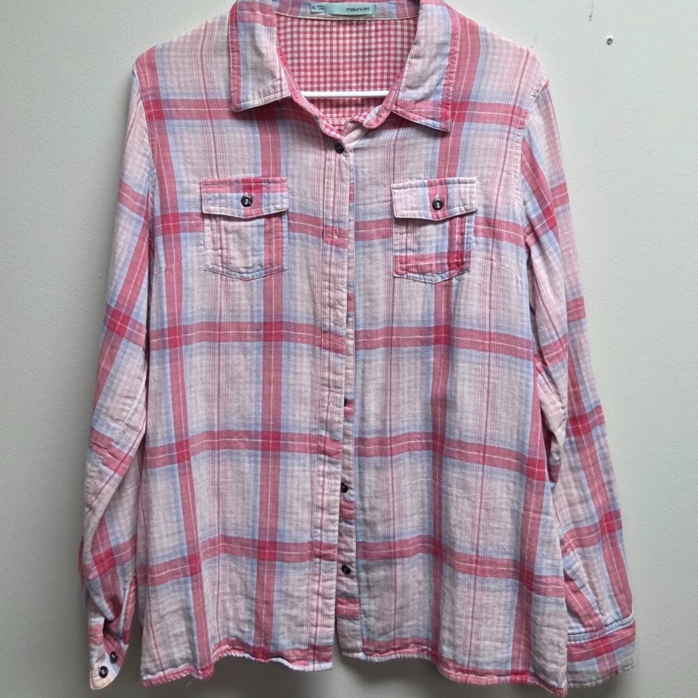 XL plaid button down shirt